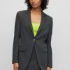 Hugo Boss Tailored Jackets-Cropped regular-fit jacket with fringe trims-hugo 3