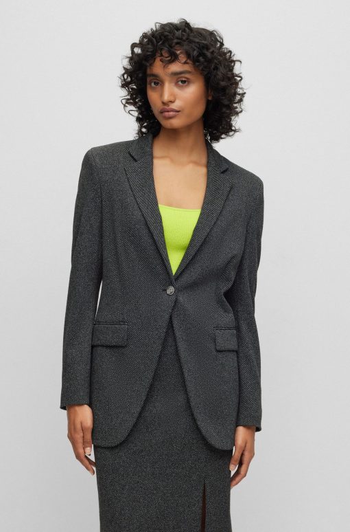 Hugo Boss Tailored Jackets-Slim-fit jacket in heavyweight woven cloth-boss outlet