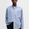 Hugo Boss Shirts-Slim-fit shirt in printed cotton poplin-hugo boss near me 4