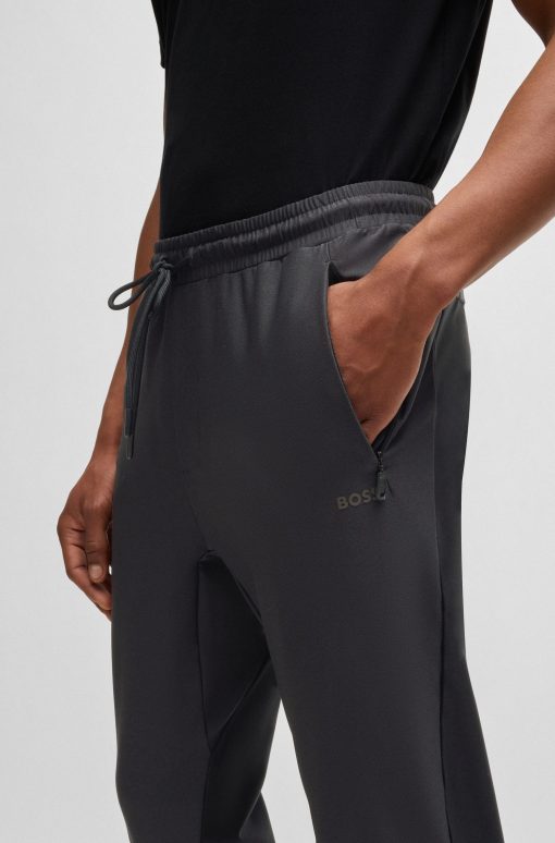 Hugo Boss Sweatshirts and Jogging Pants-Active-stretch tracksuit bottoms with decorative reflective details-boss store near me - Image 2