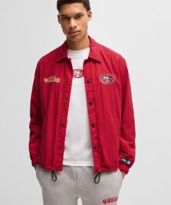 Hugo Boss Jackets and Coats-BOSS x NFL water-repellent jacket with embroidered branding-boss store