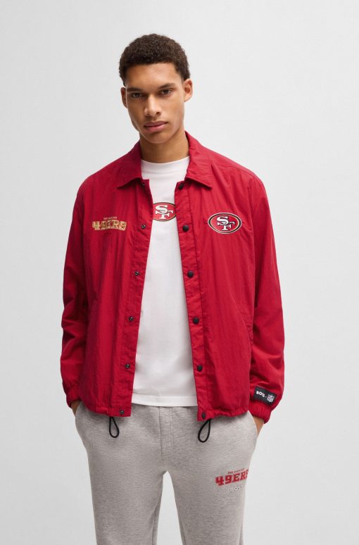 Hugo Boss Jackets and Coats-BOSS x NFL water-repellent jacket with embroidered branding-boss store