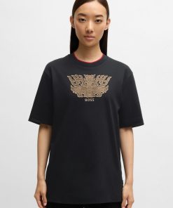 Hugo Boss T-Shirts-BOSS x Creation of the Gods T-shirt with Taotie embroidery-hugo boss store 2