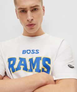 Hugo Boss T-Shirts-BOSS x NFL stretch-cotton T-shirt with collaborative branding-hugo 2