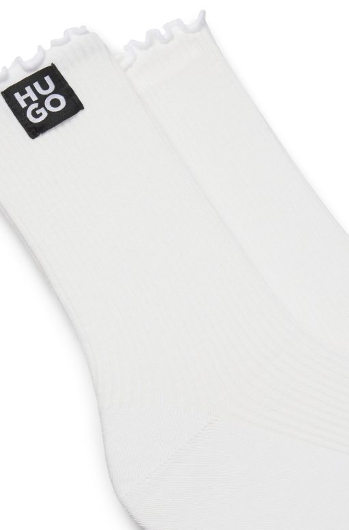 Hugo Boss Underwear, Pajamas, and Socks-Two-pack of regular-length socks with frill cuffs-hugo by hugo boss - Image 2