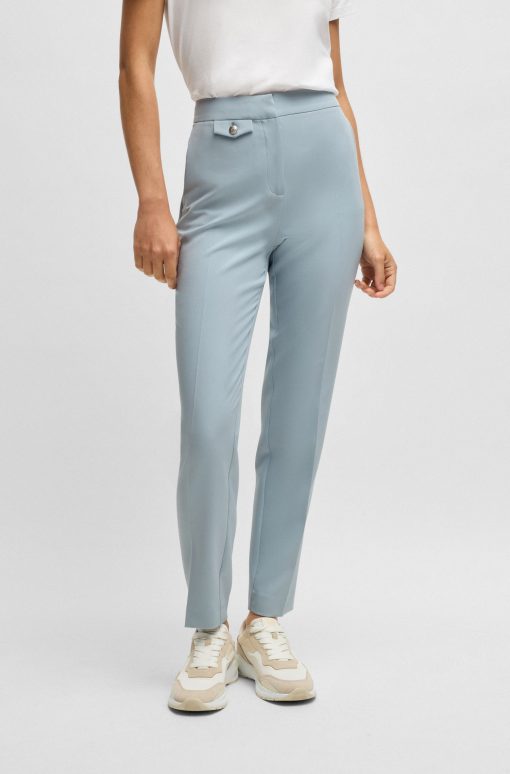 Hugo Boss Pants-Crease-front chinos in stretch satin-hugo boss store