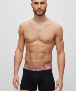 Hugo Boss Underwear-Three-pack of boxer briefs with logo waistbands-hugo boss store 2