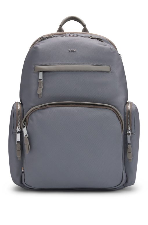 Hugo Boss Bags-Backpack with leather trims and two-way zip-boss near me