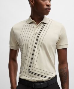 Hugo Boss Polo Shirts-Interlock-cotton polo shirt with fineline artwork-hugo boss store near me 2