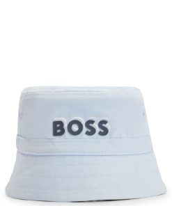 Hugo Boss-Baby bucket hat in cotton twill with logo print-boss hugo