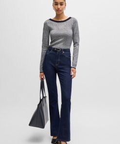 Hugo Boss Sweaters and Cardigans-Wide-neck sweater in stretch jacquard-hugo boss sale 2