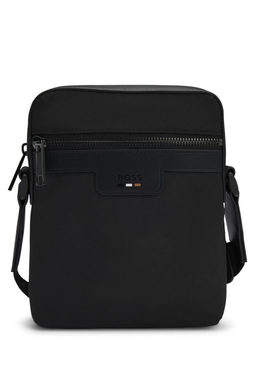 Hugo Boss Bags-Structured reporter bag with signature trims-boss store