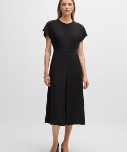 Hugo Boss Dresses-Keyhole-neckline dress with plissé insert-hugo by hugo boss 2