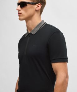 Hugo Boss Polo Shirts-Interlock-cotton regular-fit polo shirt with logo detail-hugo boss outlet 2