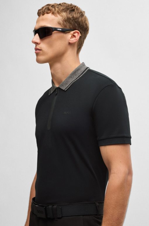 Hugo Boss Polo Shirts-Interlock-cotton regular-fit polo shirt with logo detail-hugo boss outlet - Image 2