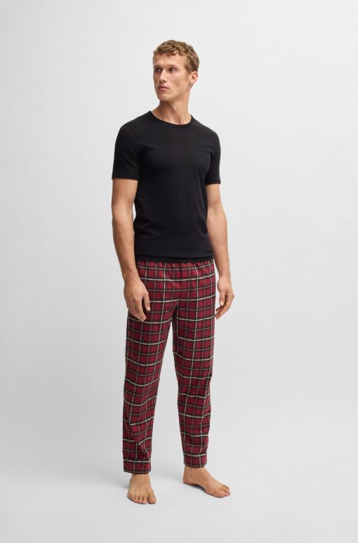 Hugo Boss Underwear-Stretch-cotton pajama bottoms with festive check-hugo boss sale - Image 2