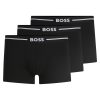 Hugo Boss Underwear-Three-pack of stretch-cotton trunks with logo waistbands-hugo boss store 4