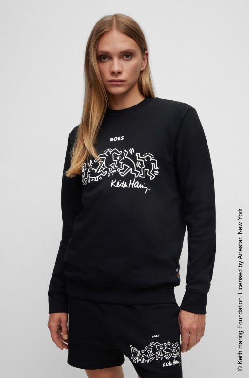 Hugo Boss Sweaters and Cardigans-BOSS x Keith Haring gender-neutral cotton-blend sweatshirt with special artwork-boss store near me - Image 2