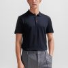 Hugo Boss Polo Shirts-Cotton-jersey polo shirt with double logo-hugo boss near me 3