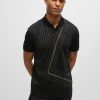 Hugo Boss Polo Shirts-Interlock-cotton polo shirt with fineline artwork-boss near me 3