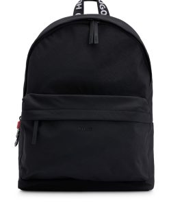 Hugo Boss Bags-Wrinkle-effect nylon backpack with logo straps-hugo boss store near me