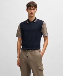 Hugo Boss Polo Shirts-Cotton-silk polo shirt with contrast details-boss outlet