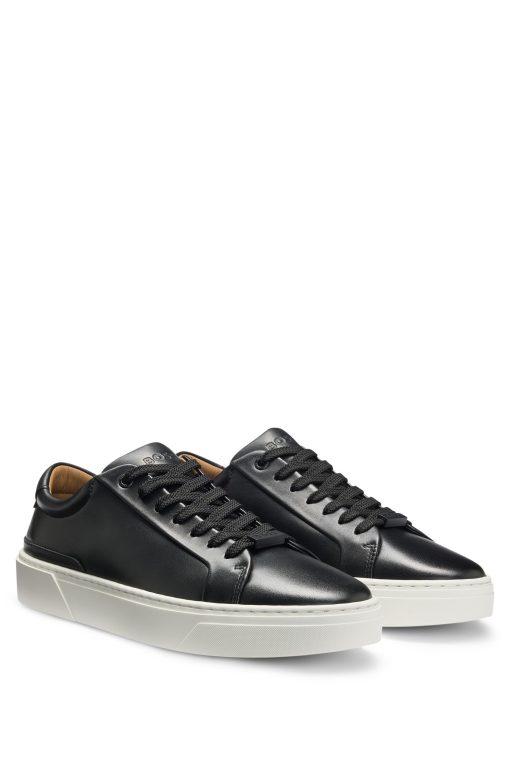 Hugo Boss Sneakers-Gary leather low-top trainers with branded lace loop-hugo boss outlet