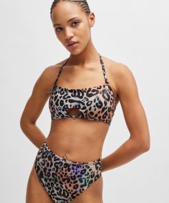 Hugo Boss-Animal-print bikini bottoms with stacked-logo charm-hugo boss store near me 2