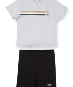 Hugo Boss-Kids’ shorts and T-shirt set with logo details-hugo