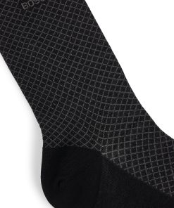 Hugo Boss Socks-Regular-length patterned socks in a mercerized-cotton blend-hugo 2