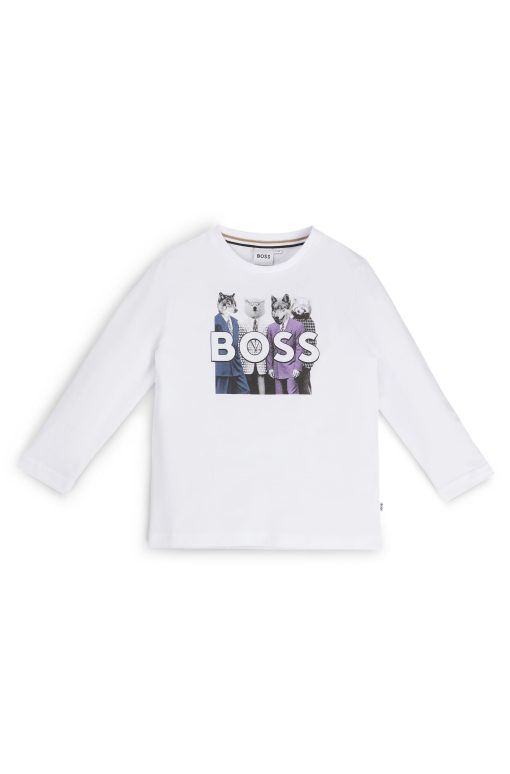 Hugo Boss-Kids' long-sleeved T-shirt with new-season artwork-hugo boss near me