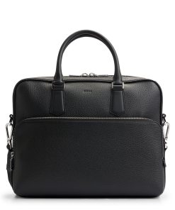 Hugo Boss Bags-Grained Italian-leather document case with embossed logo-hugo boss store