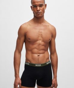 Hugo Boss Underwear-Three-pack of stretch-cotton boxer briefs with logos-hugo boss sale 2