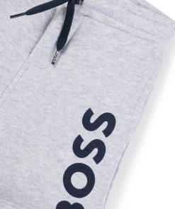 Hugo Boss-Kids’ fleece shorts with vertical logo print-hugo boss store 2