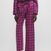 Hugo Boss Underwear, Pajamas, and Socks-Relaxed-fit pajama top in checked cotton flannel-boss store near me 3