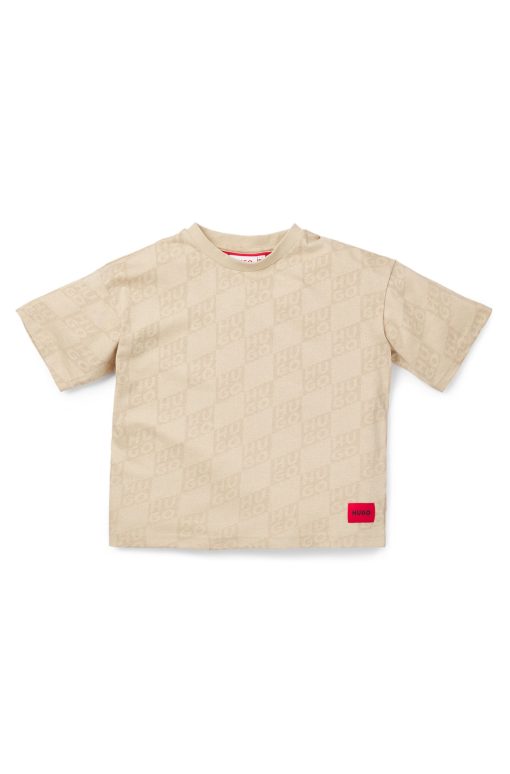 Hugo Boss-Kids' T-shirt in cotton with stacked-logo print-hugoboss