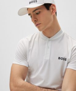 Hugo Boss Polo Shirts-Slim-fit polo shirt with bomber-style collar-hugo boss outlet 2