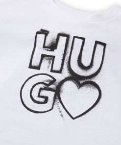 Hugo Boss-Kids’ long-sleeved T-shirt in cotton with logo artwork-hugo boss store near me 2