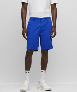 Hugo Boss Pants-Slim-fit shorts in stretch-cotton gabardine-boss hugo