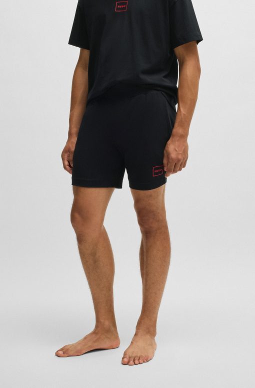 Hugo Boss Sweatshirts and Jogging Pants-Stretch-cotton shorts with frame logo-hugo boss sale