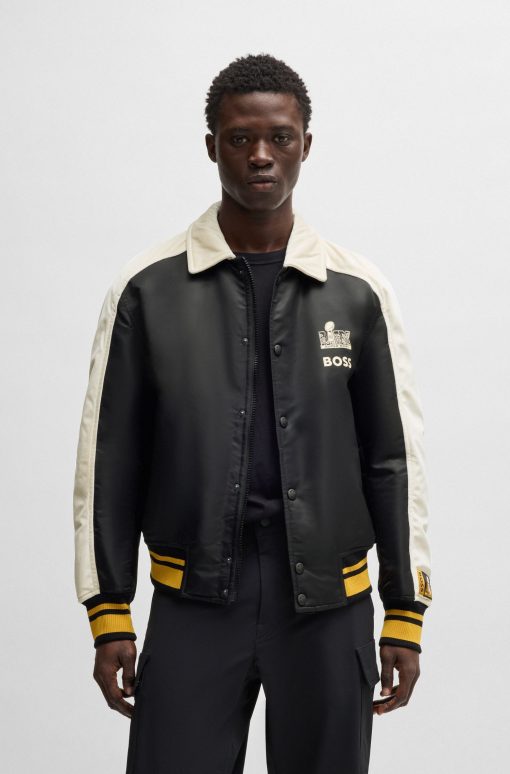 Hugo Boss Jackets and Coats-BOSS x NFL bomber jacket with velvet trims-hugo by hugo boss