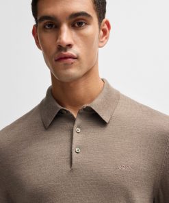 Hugo Boss Sweaters and Cardigans-Knit polo sweater in virgin wool-boss near me 2