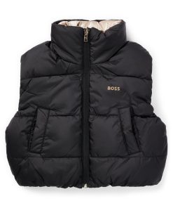 Hugo Boss-Kids’ reversible water-repellent gilet with logo details-boss outlet