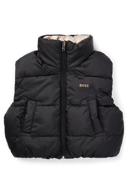 Hugo Boss-Kids' reversible water-repellent gilet with logo details-boss outlet