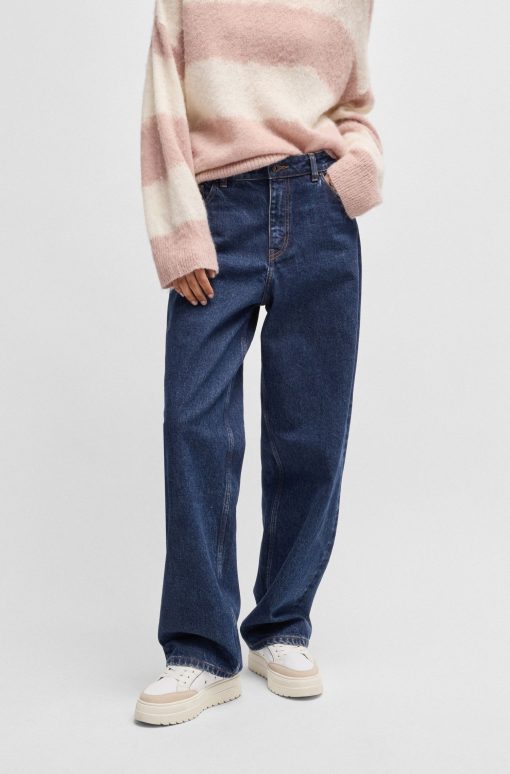 Hugo Boss Pants-Relaxed-fit jeans in rinse-washed blue denim-hugoboss