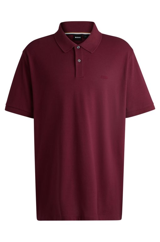 Hugo Boss Polo Shirts-Cotton-piqué polo shirt with logo detail-hugo by hugo boss - Image 2