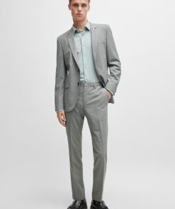 Hugo Boss Suits-Extra-slim-fit suit in houndstooth performance-stretch fabric-hugo boss store