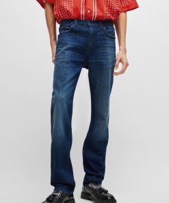 Hugo Boss Pants-Slim-fit jeans in blue stretch denim-hugo boss store near me