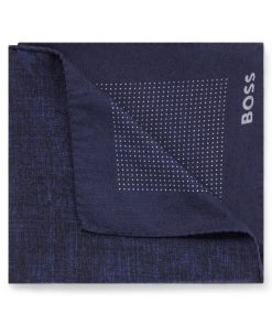 Hugo Boss Ties and Pocket Squares-Printed pocket square in cotton and wool-boss outlet