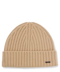 Hugo Boss-Ribbed beanie hat in cashmere-hugo boss sale